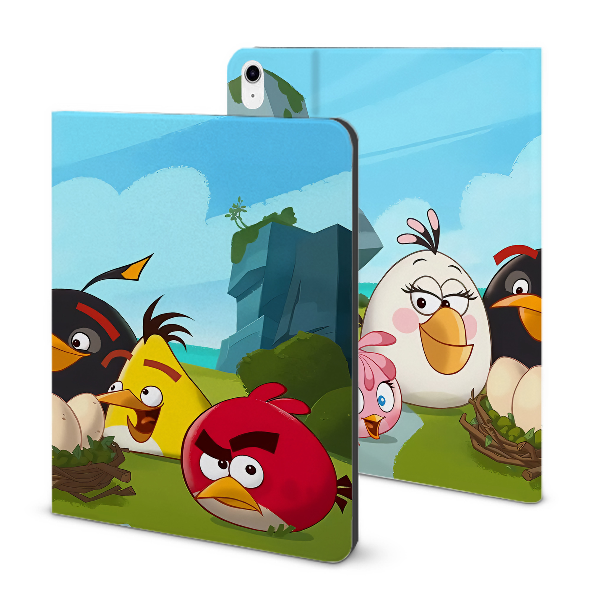 （画像用） Angry Birds アングリーバード IPad ケース ブック型 PUレザー TPU 耐衝撃 軽量 薄型 ペン収納なし 全面保護 IPad 各モデル対応